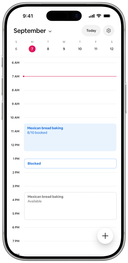 Host calendar views on iPhone