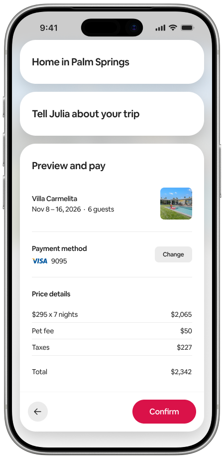 Airbnb listing detail on iPhone